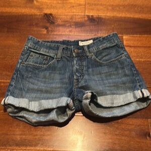 H&M Blue Jean Shorts Cuffed Hem Size 6